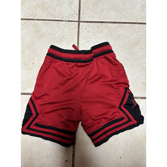 Air Jordan Kids Diamond Shorts Youth Small 8-10 Red Black Athletic Basketball - Picture 4 of 5